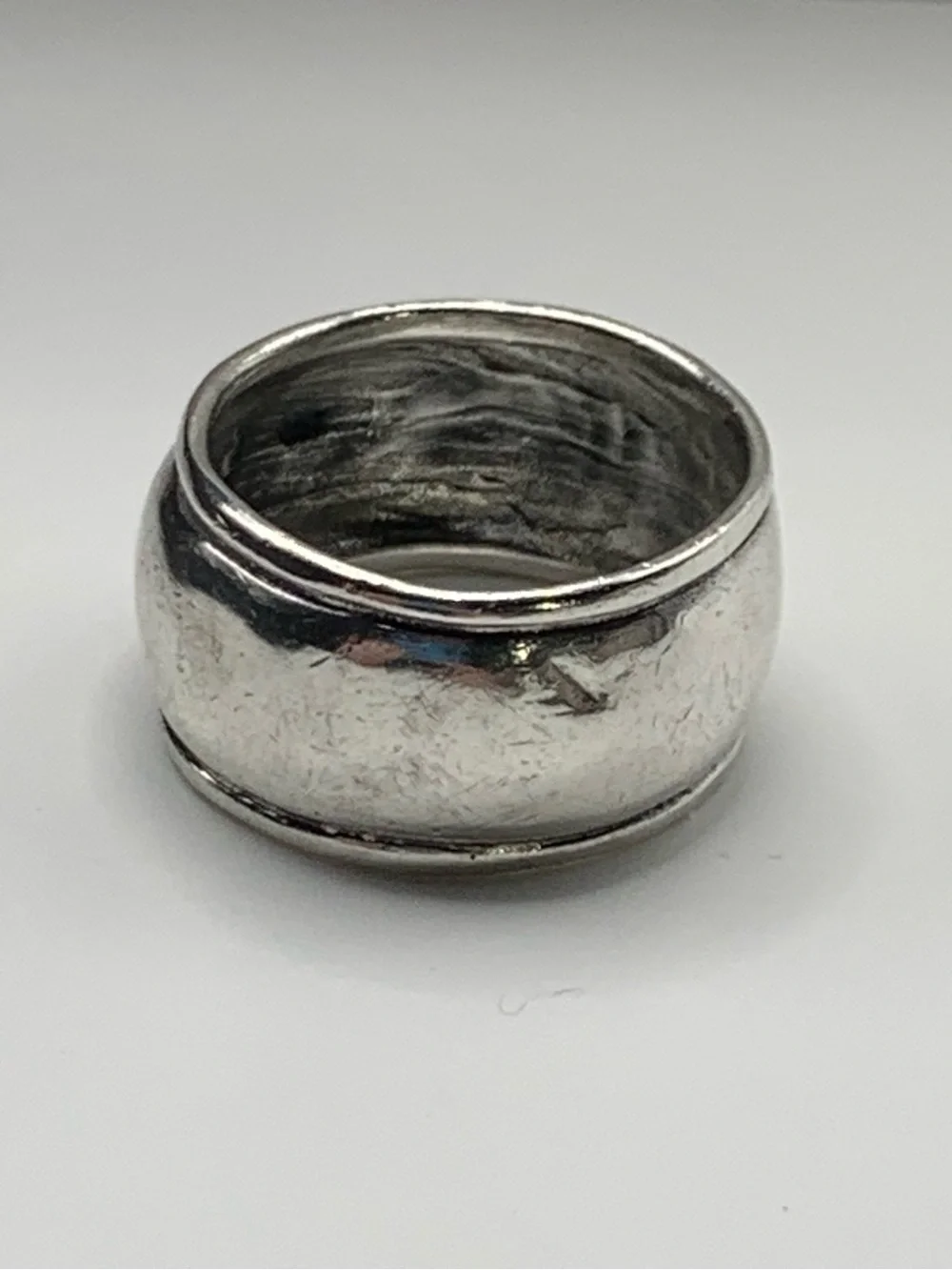 Artisan 96% Silver Wide Dome Ring Size 7 XRF Verified 6.11g